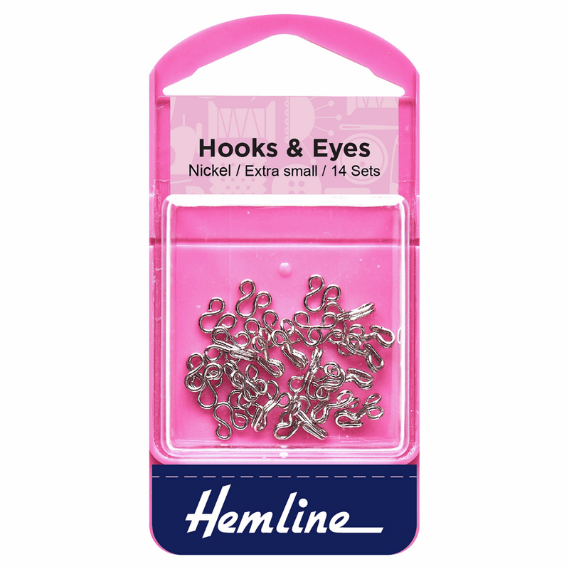 Hemline Hooks & Eyes Fasteners size 0 extra small in nickel